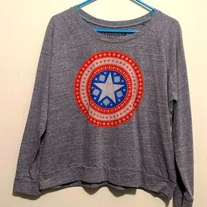 Cute Marvel Emblem Charcoal Gray long sleeve shirt!